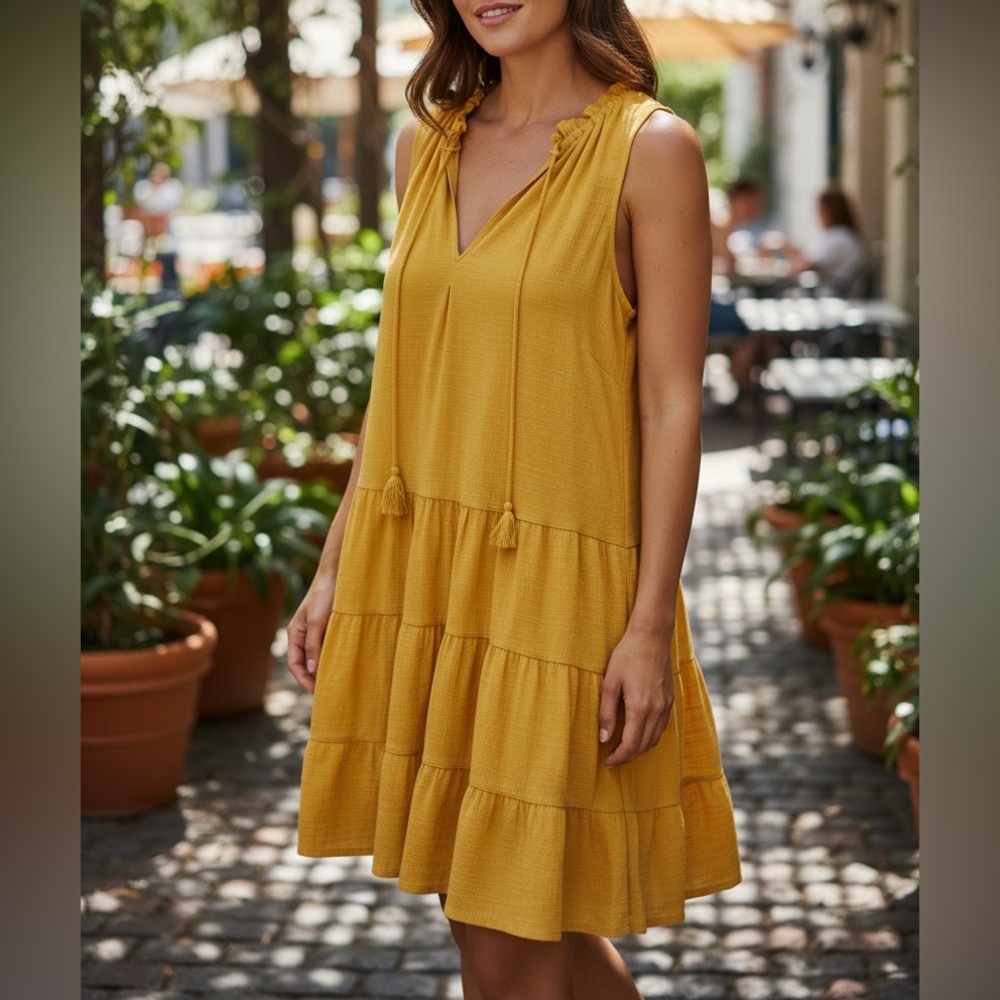 Max Studio Mustard Midi Dress